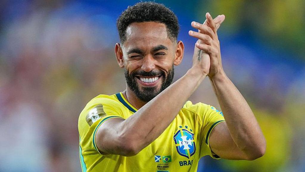 Matheus Cunha celebrating during Brazil's World Cup campaign