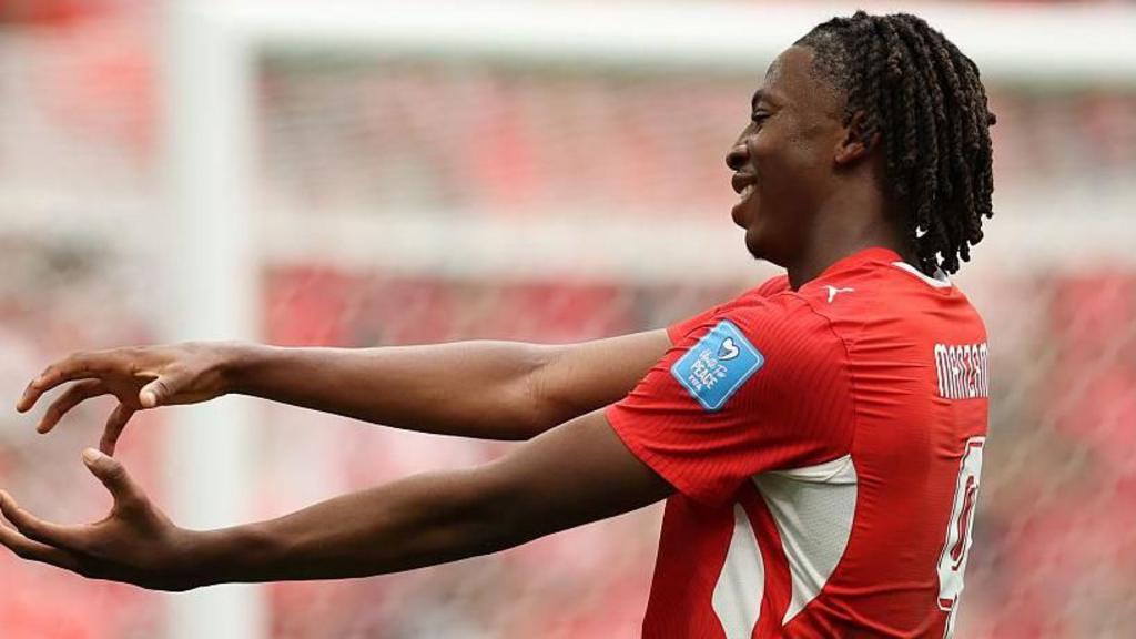 Johan Manzambi during Switzerland duty at the 2026 World Cup